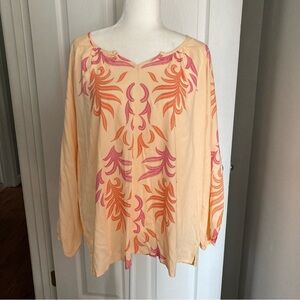 NWOT Lascana for Venus Long Sleeve Viscose Boho Print Shirt Blouse